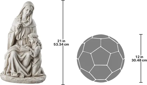 Miniatura 7 de Design Toscano Anne with Young Mother Mary Holy Religious Garden Estatua de jardín, 12 pulgadas de ancho, 21 pulgadas de alto, resina de piedra