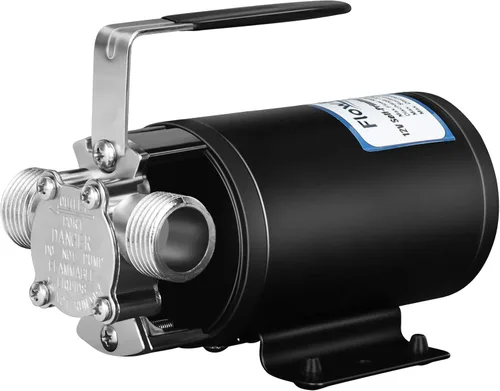 Bomba de agua de 12 V Bomba de transferencia de agua de 1/10 HP 330 GPH con puertos de 3/4 de pulgada manguera de succión/colador e impulsor de