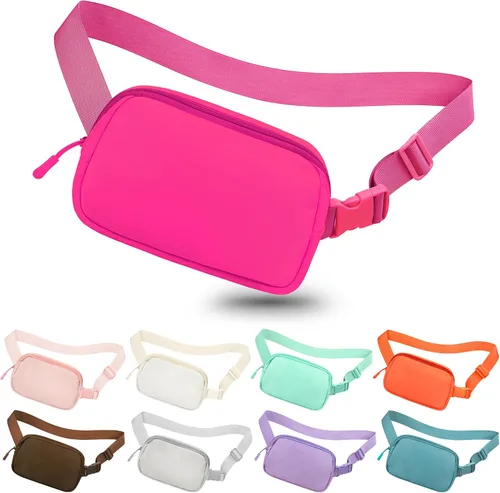 Miniatura 48 de Riñonera cruzada para mujeres y hombres, bolsa para cinturón para senderismo con correa ajustable, riñonera para correr, entrenamiento, deportes