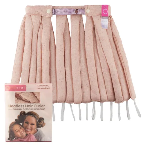 Miniatura 20 de Octocurl Diadema sin calor, rizadores de pelo para dormir, rizadores sin calor para cabello largo (algodón, rosa)