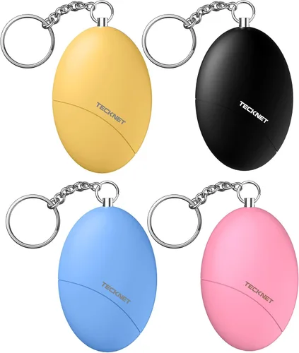 Miniatura 8 de Alarma de seguridad personal para mujeres, paquete de 2 llaveros de autodefensa impermeable de 140 dB para viajes, alarma personal, sirena fuerte