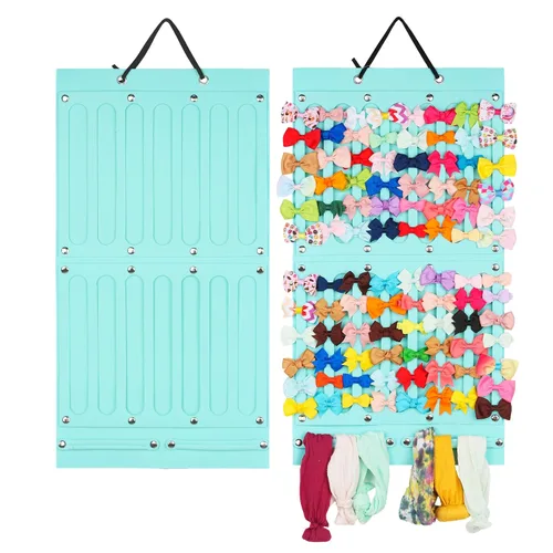 Miniatura 12 de PACMAXI Soporte para lazos para el pelo de bebé niña, colgador de almacenamiento de pinzas para el cabello para cintas, organizador de lazos