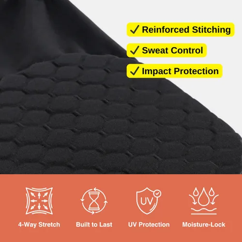 Miniatura 3 de SLEEFS Rodillera básica negra, manga de compresión, protección para correr, voleibol, baloncesto, todos los deportes, UPF 50+