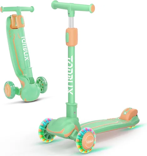 Miniatura 12 de TONBUX - Patinete para niños, patinete de 3 ruedas con luces LED para niños de 3 a 12 años, patinetes plegables con altura ajustable - Patinete