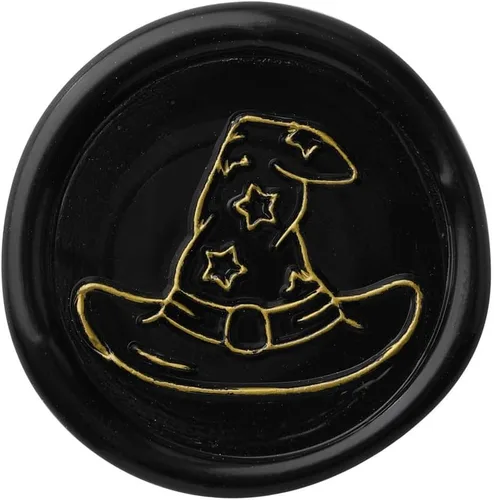 Miniatura 5 de Yoption - Juego de 300 cuentas de cera octágona, con 2 cucharas de fusión y 4 velas para sobres de invitación de boda, envoltura de regalo (negro)