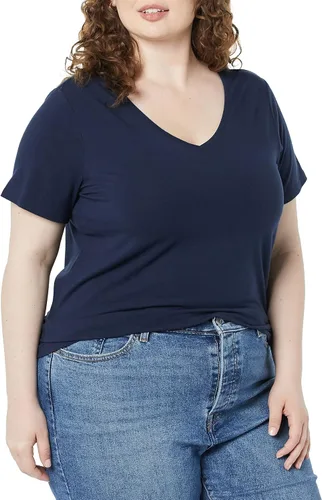 Miniatura 2 de Tienda Essentials Camiseta de manga corta con cuello en V para mujer, paquete múltiple