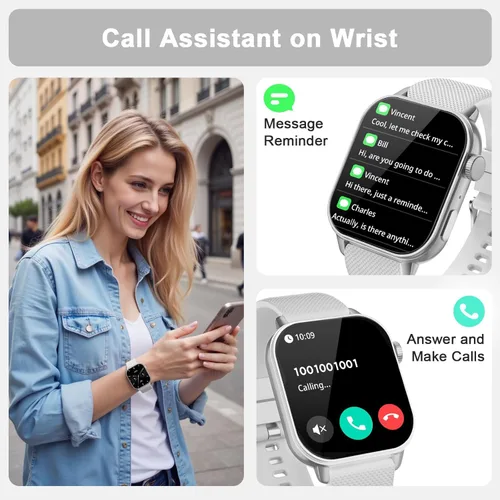 Miniatura 2 de Reloj inteligente para hombres y mujeres, 1.85 pulgadas AMOLED HD reloj de fitness con más de 120 modos deportivos, llamada Bluetooth, frecuencia