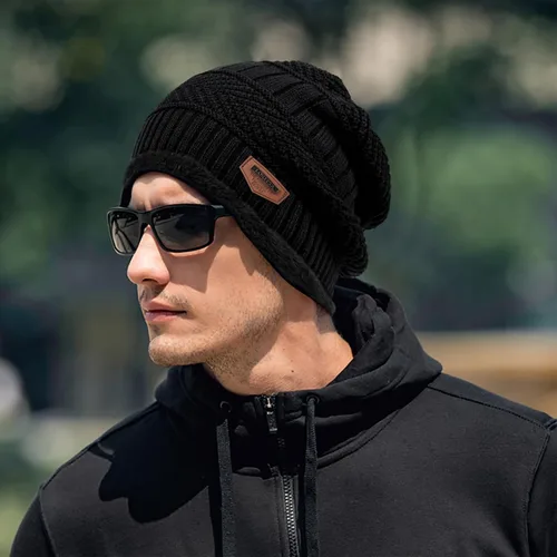 Miniatura 52 de Loritta Gorro de invierno cálido de punto grueso y holgado para hombre