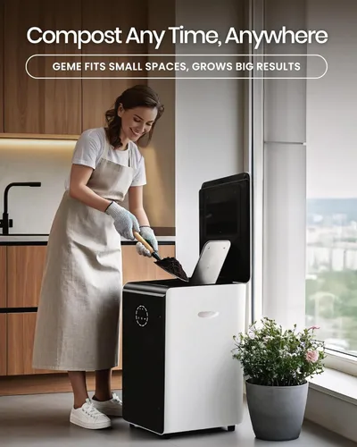 Miniatura 8 de GEME - Compostador eléctrico inteligente de 19 litros para cocina, filtro sin necesidad de cambiar, compost real, no deshidratación tec, añade