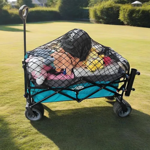 Miniatura 8 de MAMIKO Red de carga para carro plegable utilitario, carrito de jardín, carrito plegable, carrito de playa, hecho de red de nailon elástico Red