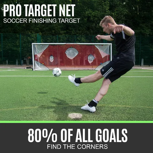 Miniatura 3 de QuickPlay Red de objetivo de portería de fútbol PRO con 7 zonas de puntuación - Práctica de tiro y tiros de portería Disponible en 4 tamaños