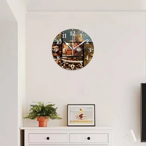 Miniatura 5 de Reloj de pared con movimiento de barrido sin tictac, funciona con pilas, relojes de pared analógicos decorativos para dormitorio, oficina, sala