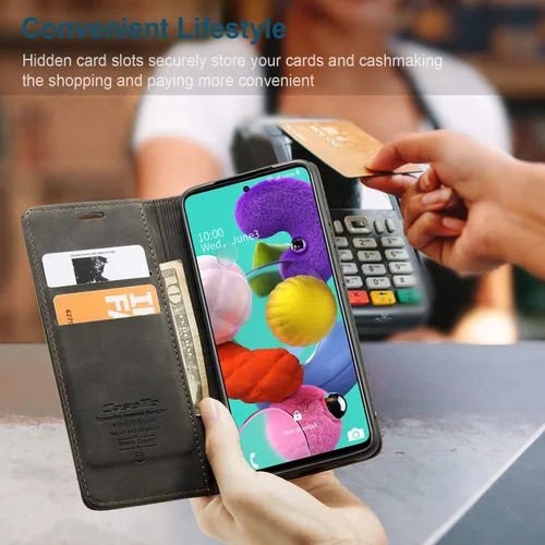 Miniatura 7 de Funda tipo cartera para Samsung Galaxy A51 4G, con soporte magnético, funda protectora de cuero estilo libro, duradera, a prueba de golpes
