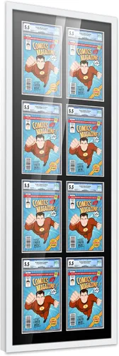 Miniatura 65 de Marco de cómic con paspartú para 8 CGC, CBCS o PGX Graded Comics - Marco de cómic blanco para cómics de 8.125 x 13 pulgadas Marco blanco