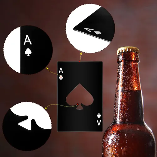 Miniatura 5 de Chumia Abridores de botellas de acero inoxidable para tarjetas de póquer, abrebotellas de cerveza Ace, para bodas, fiestas de cumpleaños, despedidas