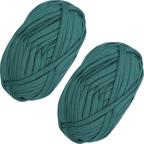 Miniatura 57 de 2 piezas de tela elástica para camisetas, hilo de crochet para tejer DIY, hilo de punto grueso tipo espagueti para proyectos de bolsos, mantas