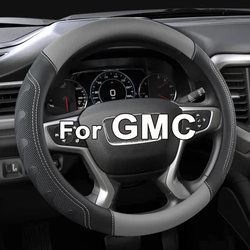 Miniatura 9 de Cubierta de volante GIANT PANDA para GMC Sierra Acadia Terrain Yukon (3D Honeycomb-Negro-Tamaño estándar)