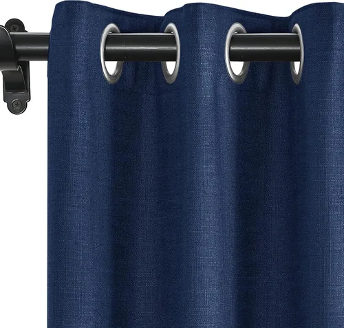 Miniatura 23 de Fcosie Cortinas opacas de lino 100 % opacas de 50 pulgadas de ancho x 63 pulgadas de largo, paneles de cortina con ojales para sala de estar