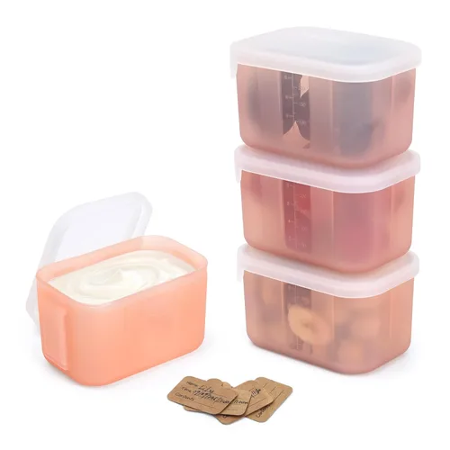 Miniatura 12 de haakaa Mini recipientes de almacenamiento de silicona para comidas, recipientes de silicona de 8 onzas con tapas herméticas, tarros de comida