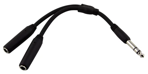 Miniatura 3 de Pig Hog PY-S214F 1/4" TRS (macho) a doble mono 1/4" (hembra) cable en Y, 6