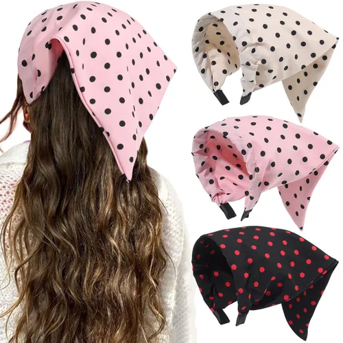Miniatura 15 de HAIMEIKANG Diademas florales para mujer, bandanas bohemias para el cabello, bufanda, pañuelo triangular, bandas para el cabello de color sólido
