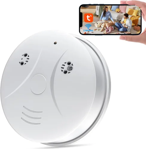 Cámara oculta WiFi detector de humo HD 1080P inalámbrica pequeña niñera cam para cámaras de seguridad de vigilancia casera interior/exterior
