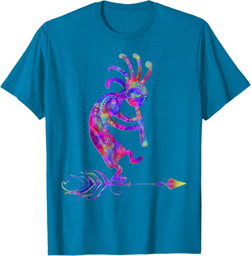 Miniatura 10 de Native American Kokopelli With Feather 2 - Camiseta Fan Fun, Negro, S