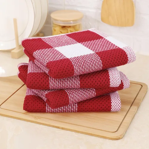 Miniatura 8 de Mordimy Toallas de cocina 100% algodón con tejido de gofre, 13 x 28 pulgadas, paños de cocina súper suaves y absorbentes para secar platos, paquete