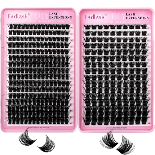 Miniatura 32 de Extensiones de pestañas en racimo 20D, bandeja mixta con pestañas individuales en racimo, de visón negro, para colocar en casa, maquillaje