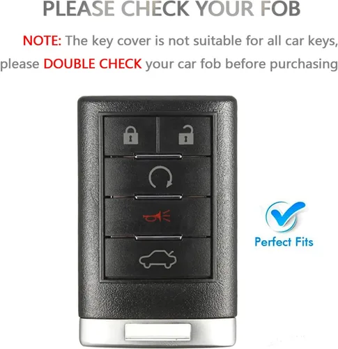 Miniatura 2 de OFFCURVE Funda para llavero Compatible con Cadillac C5+Llavero, Azul plateado
