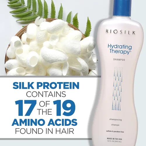 Miniatura 5 de BioSilk Champú hidratante, repone la humedad del cabello para un cabello fuerte y suave, sin sulfatos, parabenos y crueldad, 12 onzas