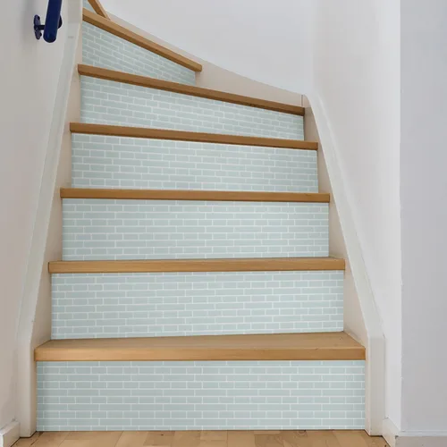 Miniatura 5 de In Home NH2361 - Azulejos de vidrio Marino adhesivos con protector para salpicaduras, Azul