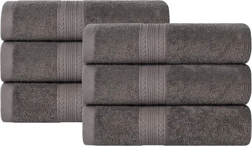 Miniatura 80 de Superior Juego de 6 toallas de mano de algodón ecológico, toallas pequeñas para spa, hotel, baño de invitados, cocina, secado rápido, suave