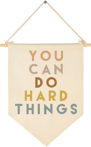 Letrero de pared para aula, regalo para profesores, decoración inspiradora de vuelta a la escuela, bandera de pared con texto en inglés "You Can Do