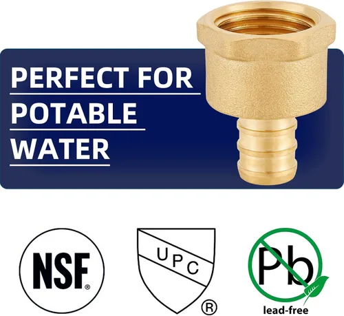 Miniatura 3 de Accesorios Pex de latón sin plomo de 1/2 pulgada, adaptador hembra de 1/2 Pex, adaptador roscado hembra PEX 1/2 "x 1/2" NPT hembra, 1/2 pulgada Pex