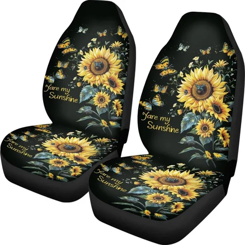 Miniatura 9 de INSTANTARTS Fundas de asiento de coche con diseño de dalia estética, solo para asientos delanteros, protector de asiento de vehículo, 2 unids/set