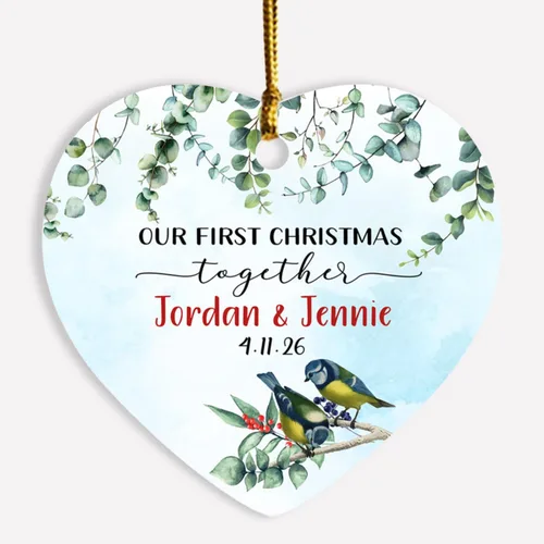 Miniatura 13 de Adorno de decoración de pareja juntos Navidad 2025, Adorno personalizado de nuestra primera Navidad juntos, regalo para citas, aniversario, pareja