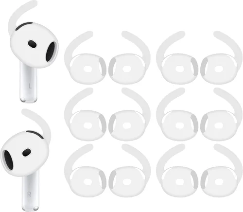 A-Focus Compatible con AirPods 4 ganchos deportivos para las orejas, almohadillas de repuesto antideslizantes de silicona antideslizantes y