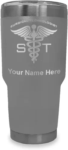 Miniatura 39 de LaserGram Vaso aislado al vacío de 20 onzas, ST Surgical Technologist, grabado personalizado incluido (gris)