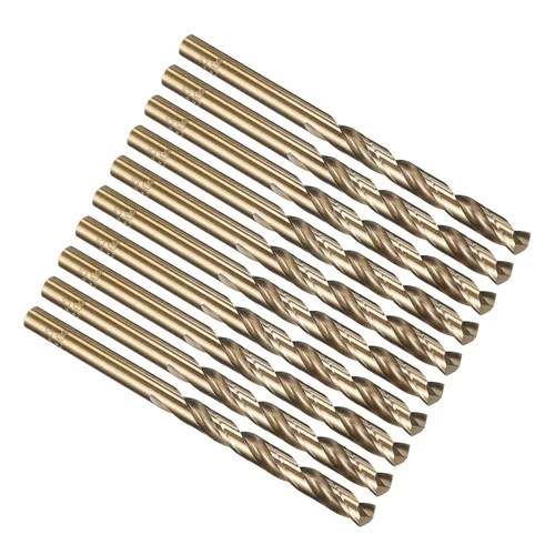 Miniatura 284 de PATIKIL Broca Jobber de 0.039 in, vástago recto M35 cobalto 5% acero de alta velocidad 135° acabado dorado para metal duro de acero inoxidable - 2