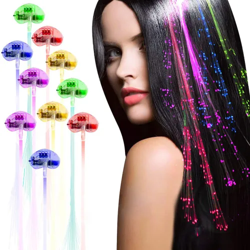 Miniatura 6 de Pinza para el cabello, paquete de 12 juguetes con luz LED intermitente, luces LED ópticas, pasadores para fiesta, horquilla de baile de bar