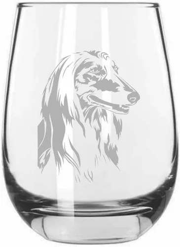Miniatura 538 de Sakhalin Husky Dog - Copa de vino grabada personalizada de 15.25 onzas sin tallo