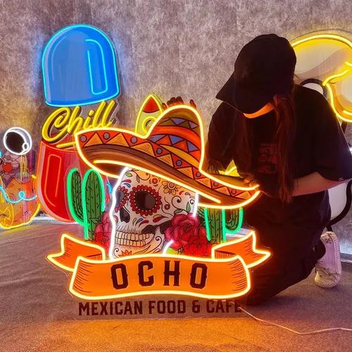 Miniatura 3 de LOGO Letreros de neón 3D, diseño de neón personalizado, regulable, letrero LED personalizado para empresa, oficina, tienda, bar, salón, estudio