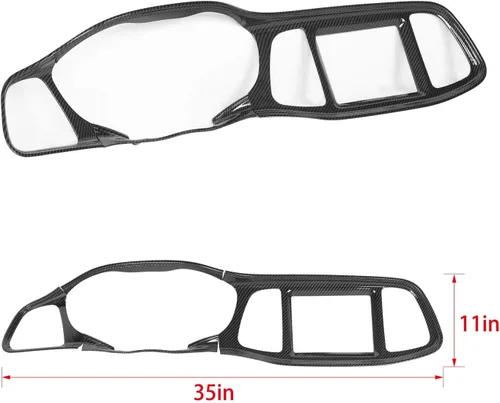 Miniatura 2 de JeCar Marco de tablero panel de mando compartimento central, accesorio decorativo interior compatible con Dodge Challenger 2015-2023, textura