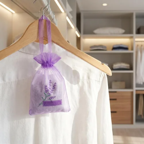 Miniatura 7 de DOITOOL Paquete de 25 bolsas de lavanda de 6.49 x 2.83 pulgadas, bolsas de fragancia de organza con cinta para fragancia del hogar, ambientador