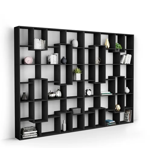 Miniatura 26 de Mobili Fiver, Iacopo XS Estantería con puertas de panel (63.31 x 31.5 pulgadas), color negro Ashwood, Made in Italy