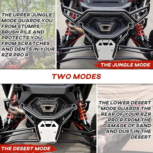 Miniatura 3 de SAUTVS Parachoques trasero XL para Polaris RZR PRO R 2022-2026, más ancho, combinado, resistente, extendido, modo selva completo y modo desierto