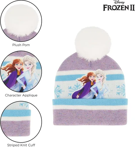 Miniatura 3 de Disney girls Winter Hat With Knit Mittens Set and Insulated Ski Ages 2-4 Or Frozen Knit Gloves and Glove Set Age 4-7