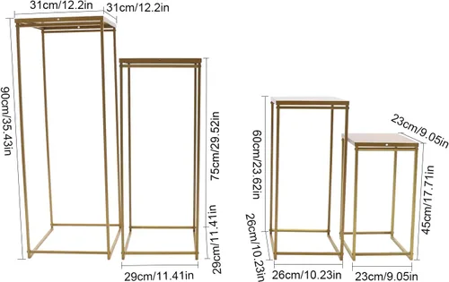 Miniatura 2 de Soporte de metal para flores de boda, jarrón de suelo, columna de soporte geométrico, centros de mesa para arreglos florales de mesa, decoración