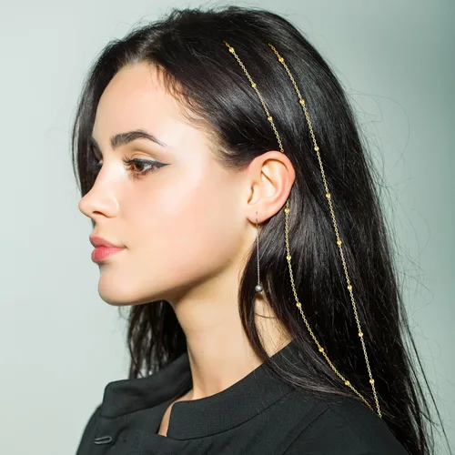 Miniatura 4 de Chunyin 6 Piezas Cadenas de Cabello con Diamantes de Imitación para Mujer Encanto de Perla Accesorios de Joyería para el Cabello con Diamantes